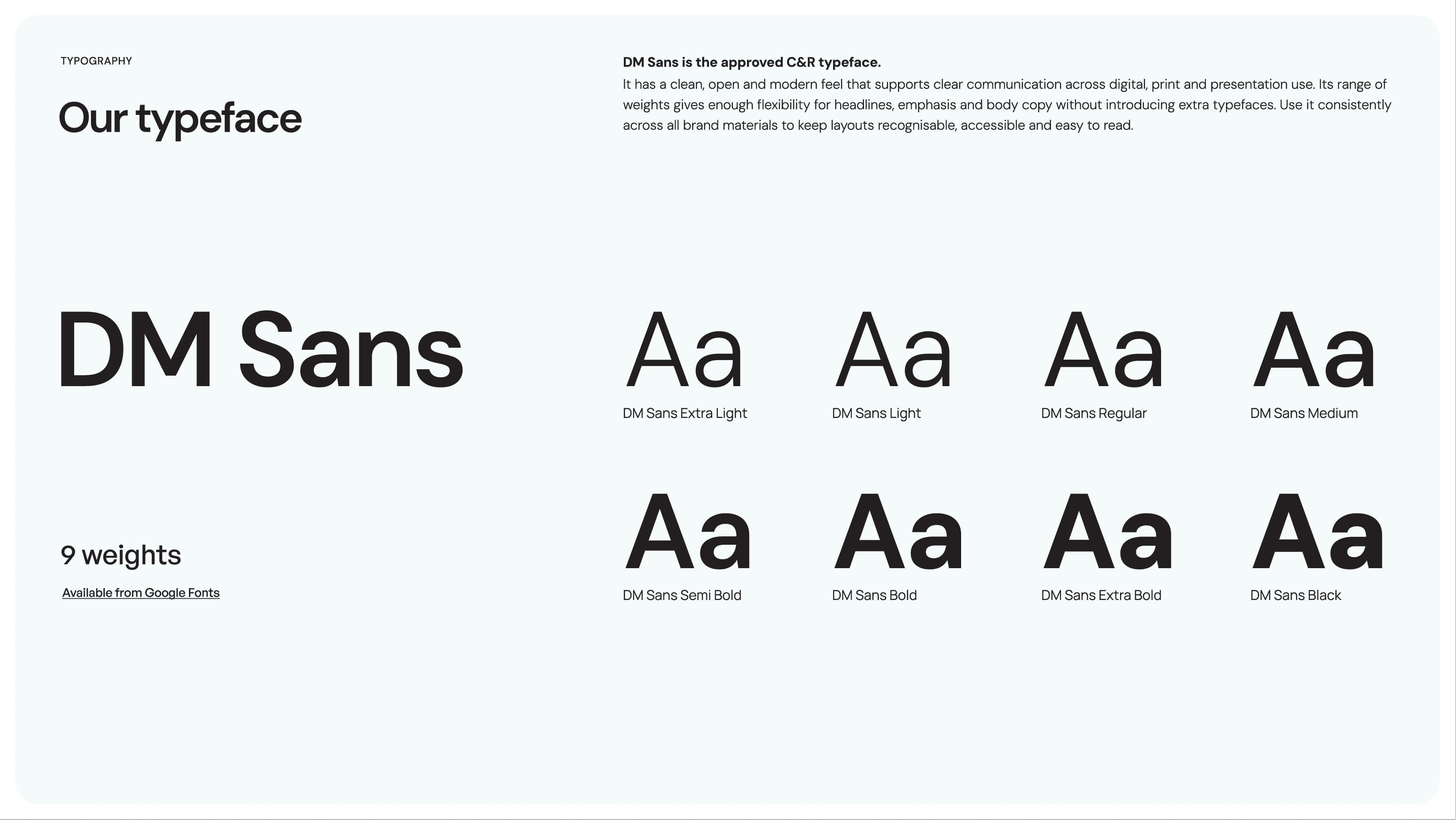 C&R Software DM Sans typeface