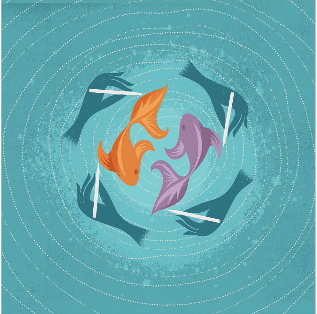 Oracle conceptual illustration demonstrating a distinctive brand imagery style
