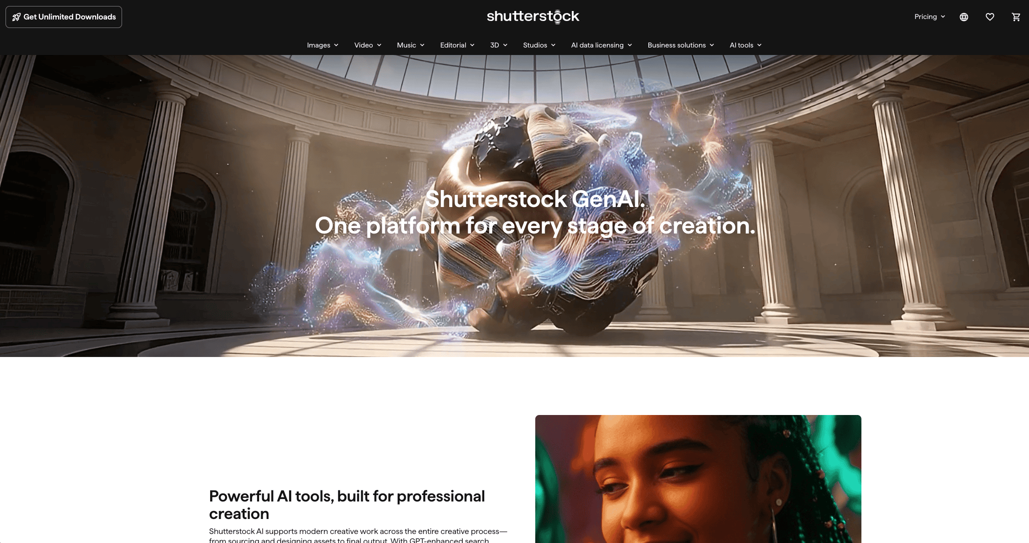 Shutterstock AI tools website