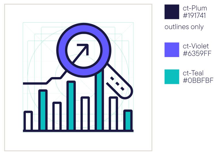 commercetools brand imagery guidelines demonstrating consistent icon construction and proportions