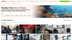 Envato video library homepage