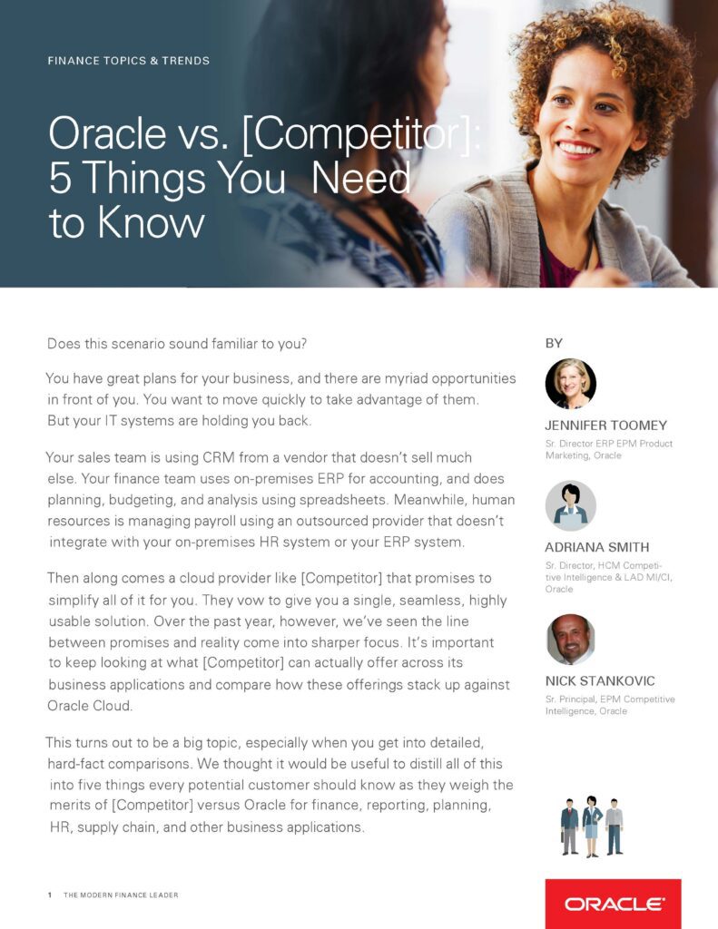 Oracle vs. [Competitor]: 5 Things You Need to Know